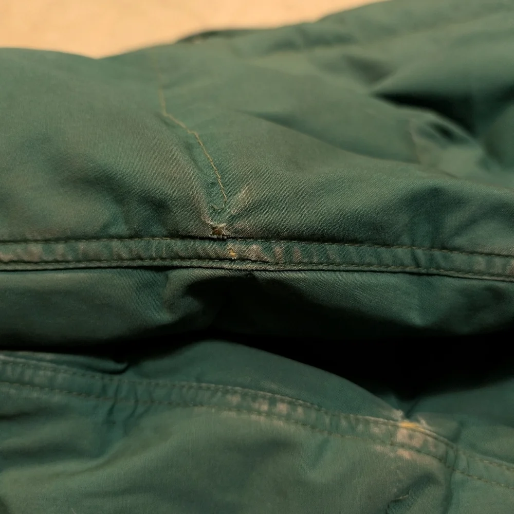 VTG 70s North Face Puffer Jacket Green Mens M Flaw Talon Zipper